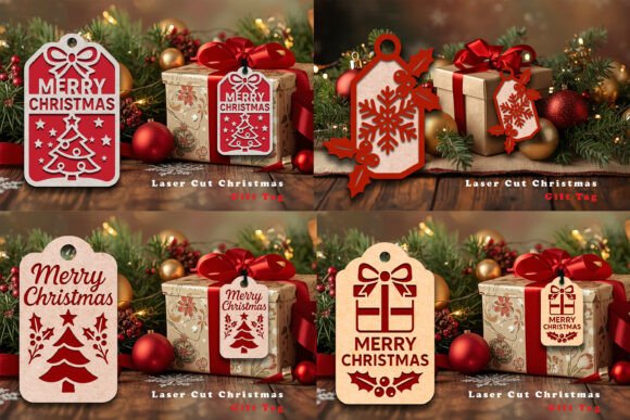 Download Laser Cut Christmas Gift Tag SVG Bundle - Christmas gift tag svg Collection